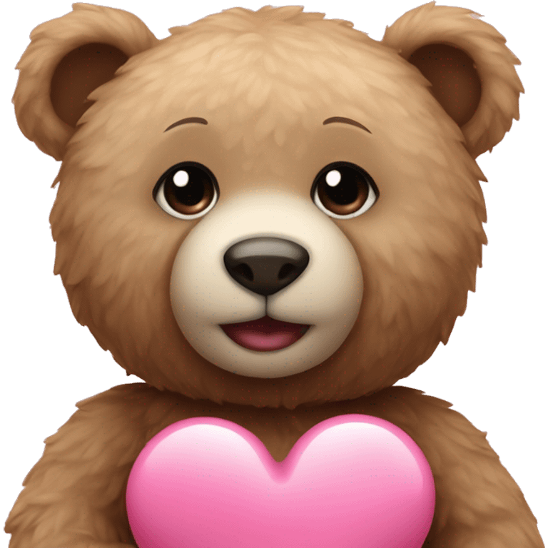 Teddy bear with pink heart emoji