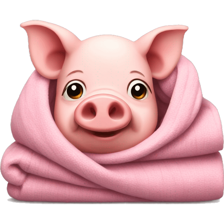 pig with cosy blanket emoji