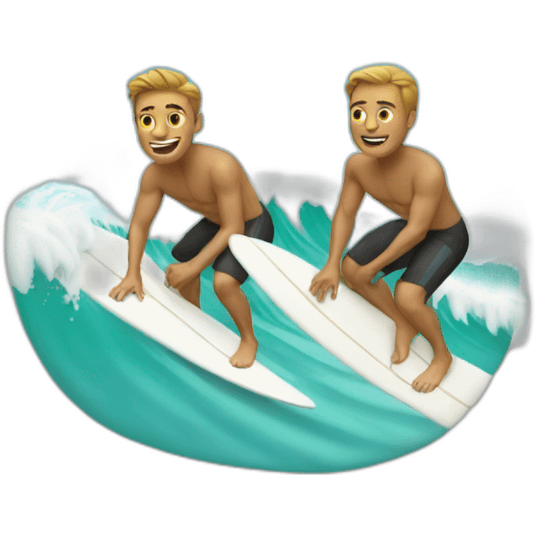 two white men surfing emoji