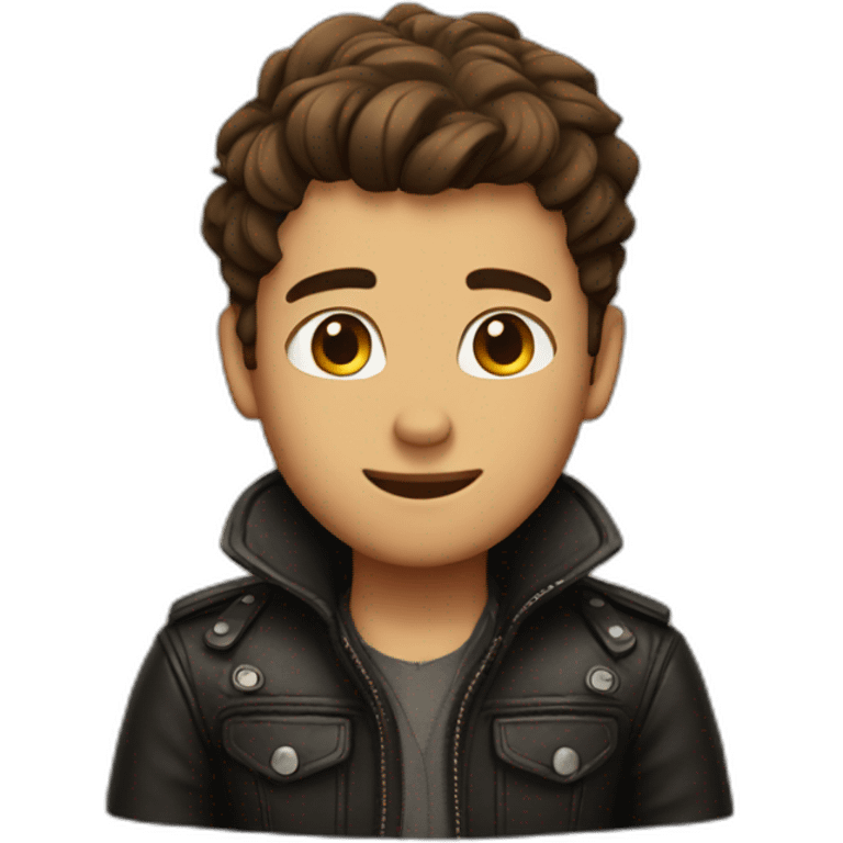 cute guy wearing leather emoji