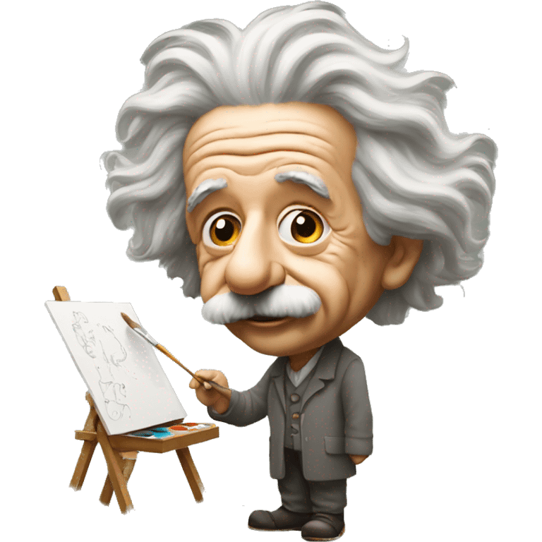 albert einstein painter paints himself emoji