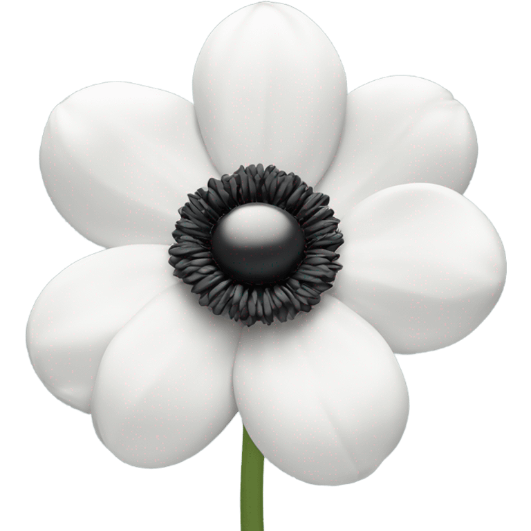 white anemone flower with dark center emoji