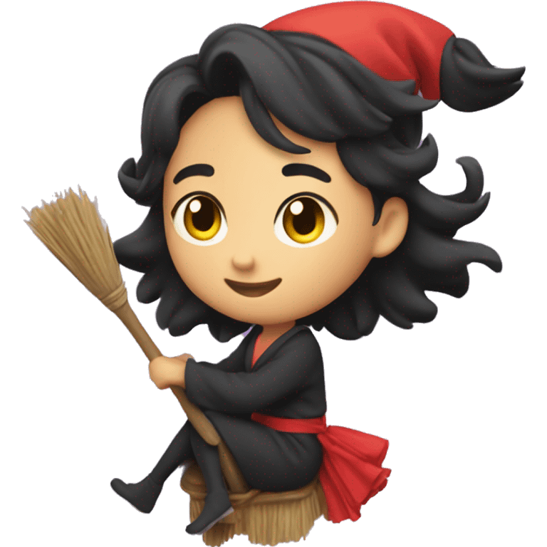 Kiki delivery services on her broom emoji