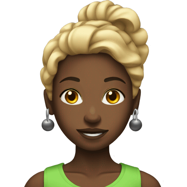 Black girl with dumbell emoji