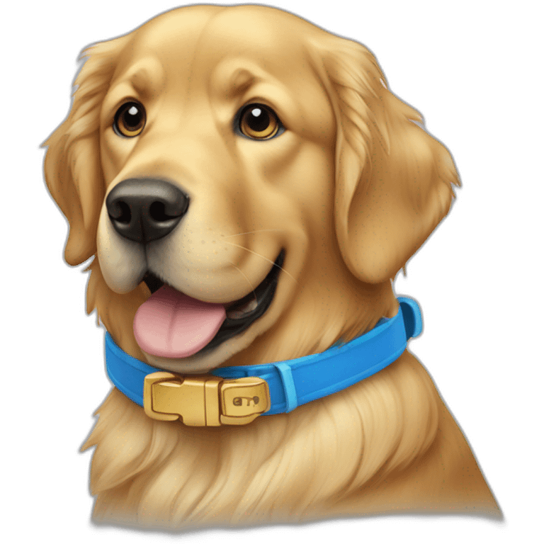 golden retriever with blue collar emoji