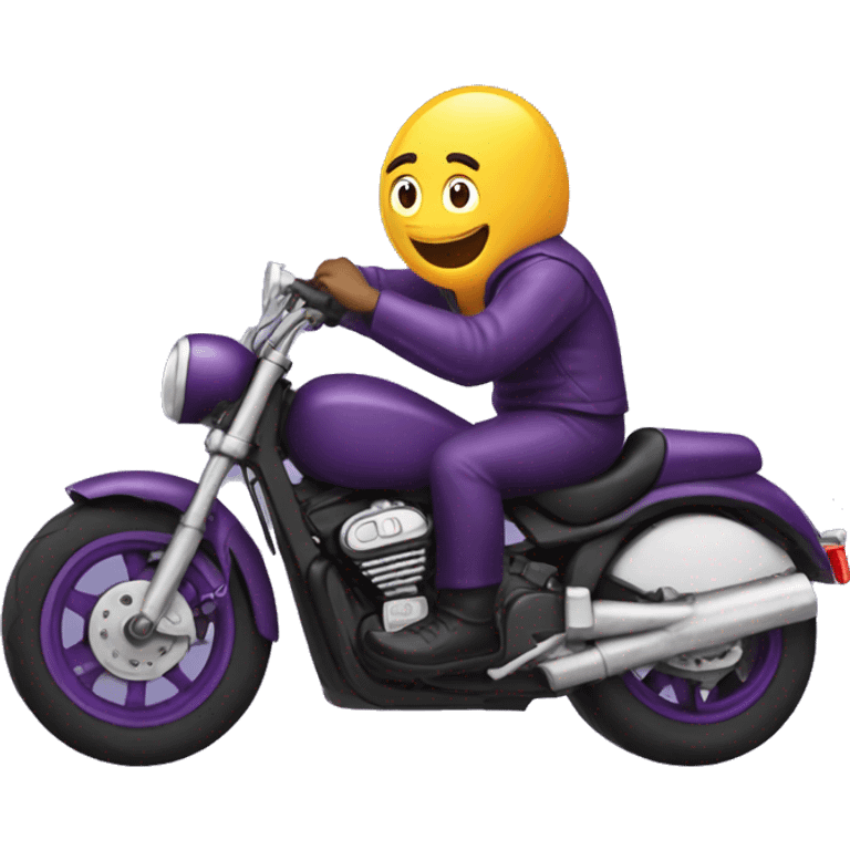 Guy riding a eggplant motorcycle  emoji