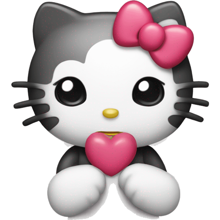 Hello kitty with heart eyes emoji