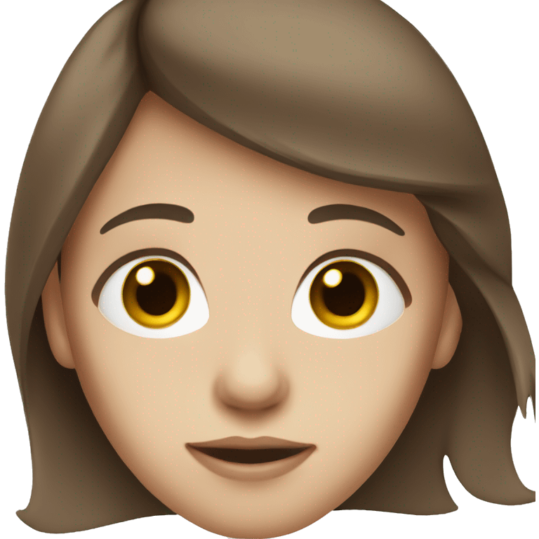 Girl with brown hair and eyes and white skin emoji