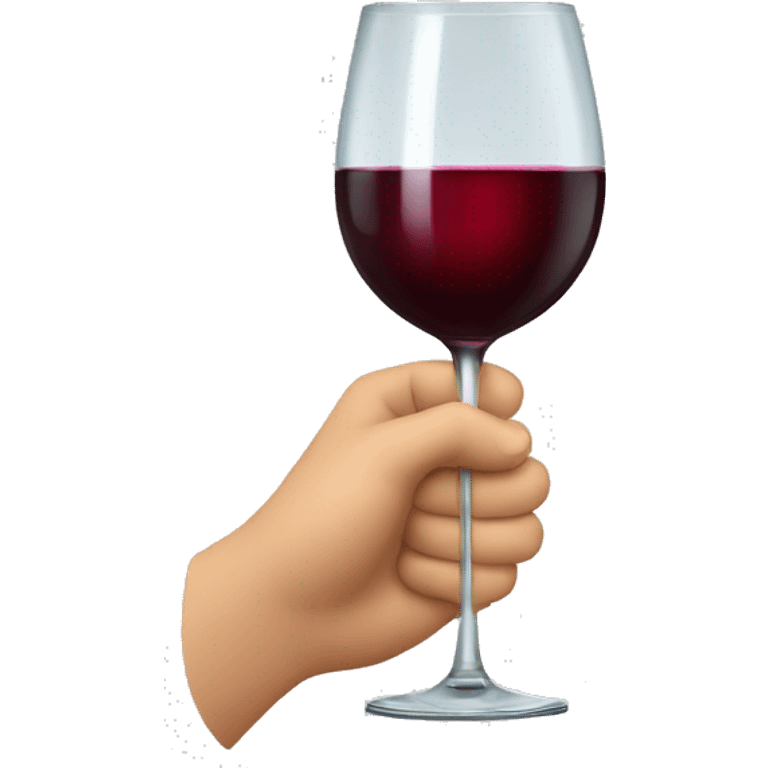 hand holding glass of wine emoji