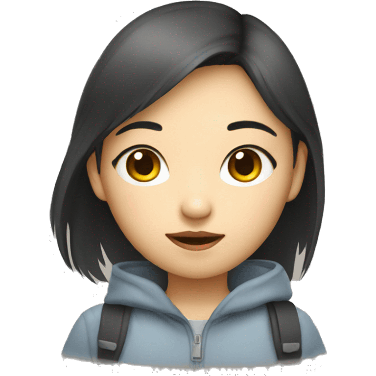 young asian girl art school student emoji