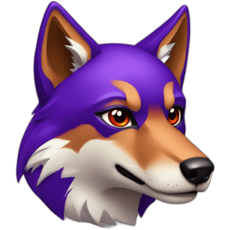 Purple and red wolf emoji