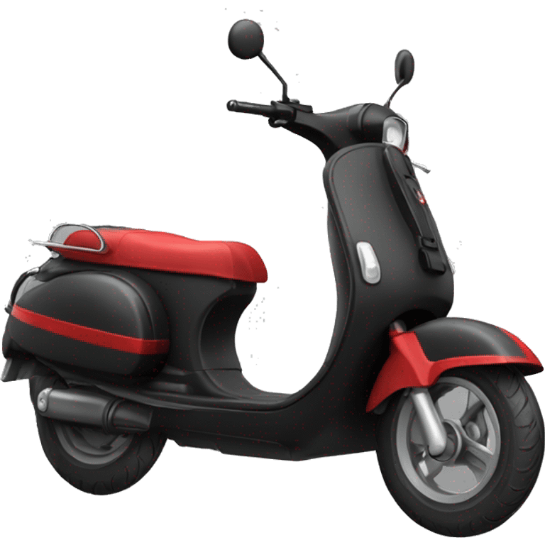 Scooter noir avec bandana rouge attaché au guidon emoji