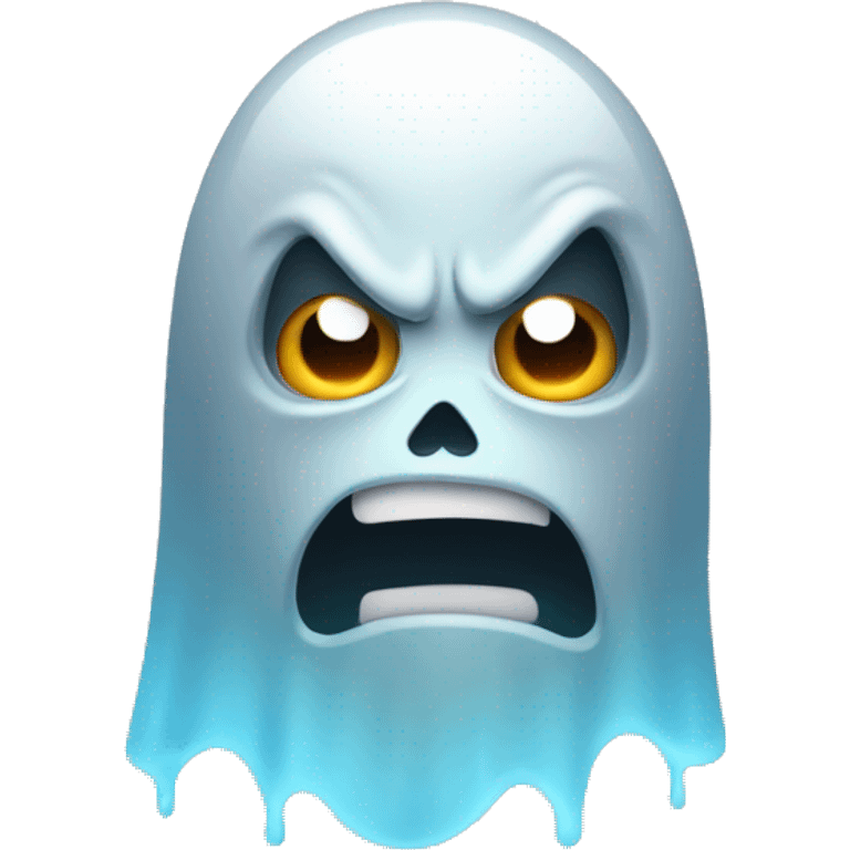 angry ghost with a light blue gray gradient emoji