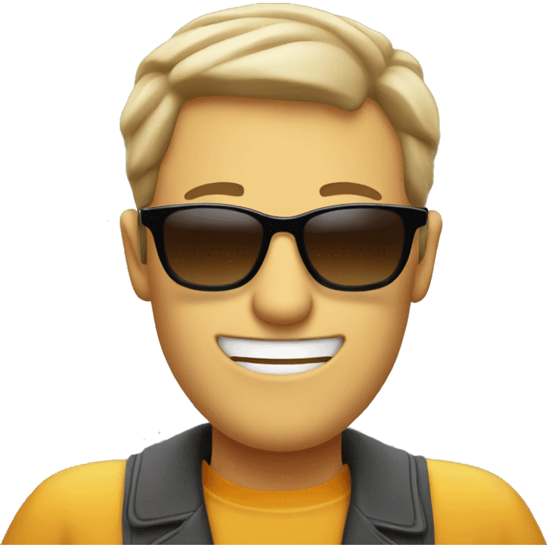 a man drinking coffee giving thumbs up wearing sunglasses emoji