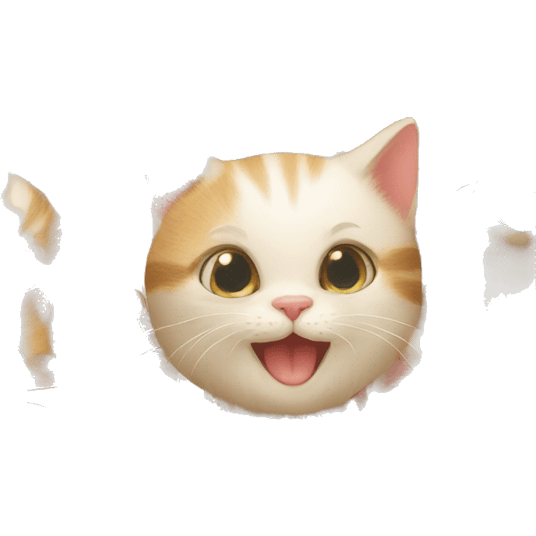 happy cat with seven kittens emoji