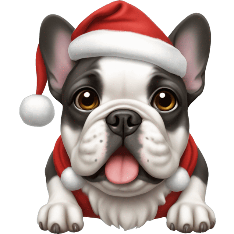 French bulldog Santa  emoji