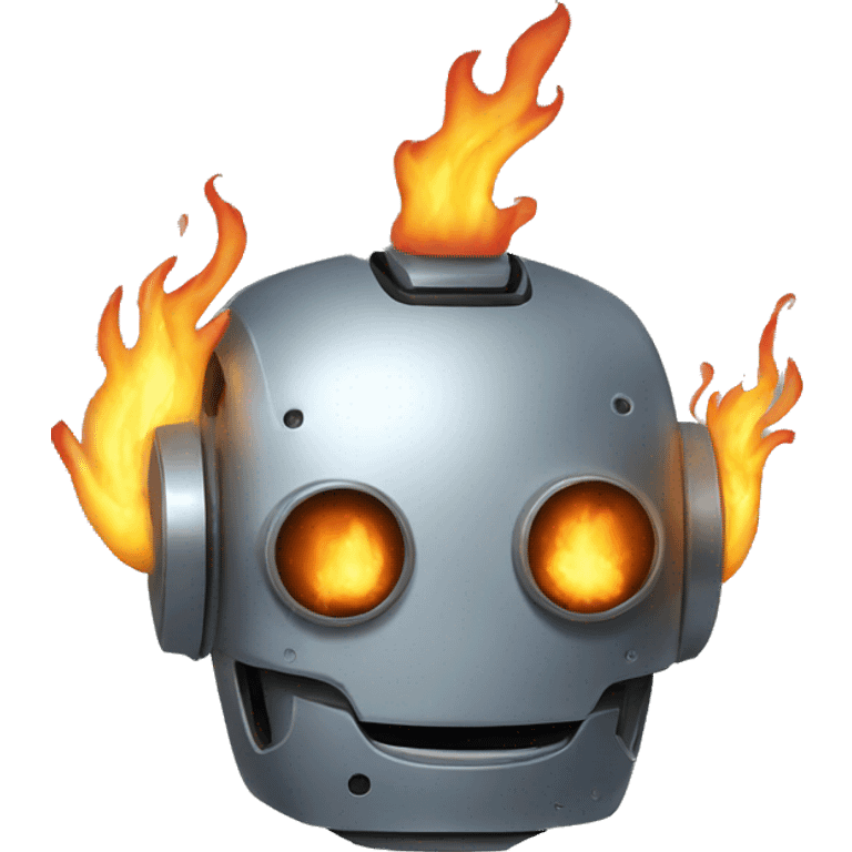 robots burning emoji