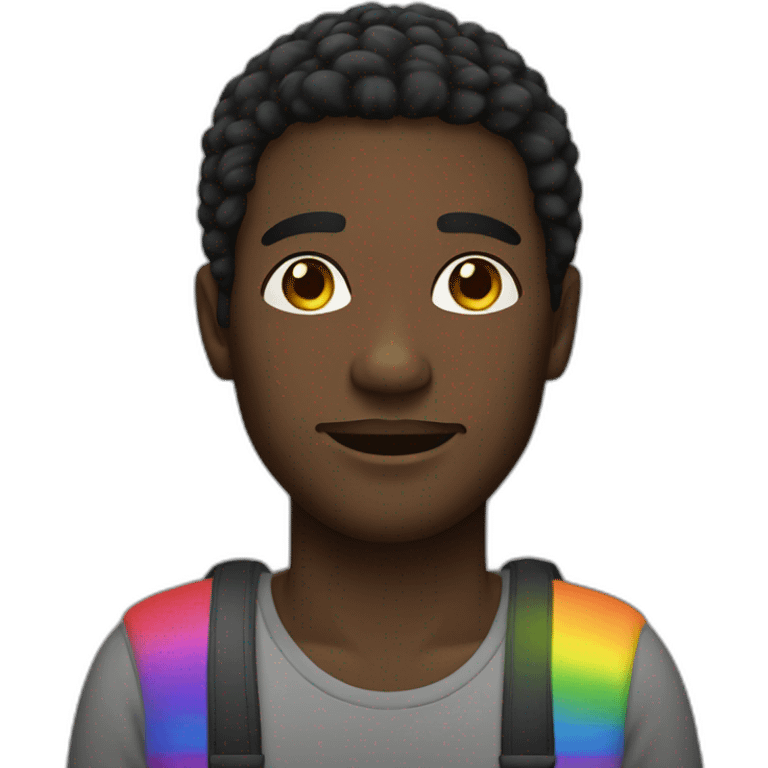 Black homosexual man with rainbow colors emoji