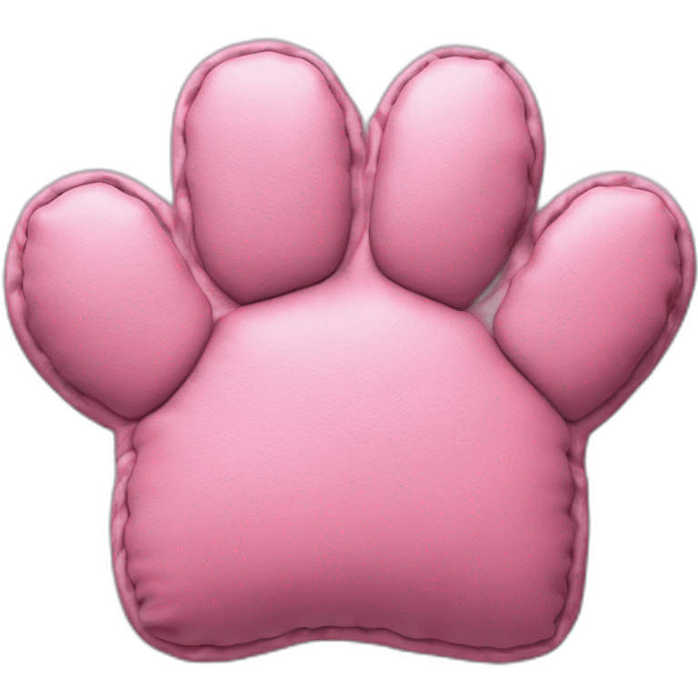 Pink leather paw print shaped cushion emoji