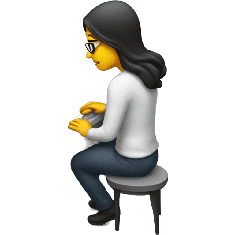 Hacker typing on a computer that is female emoji