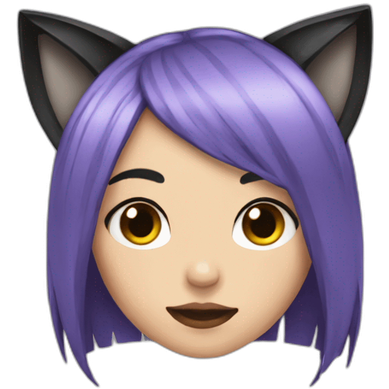 Emo girl with cat ears emoji