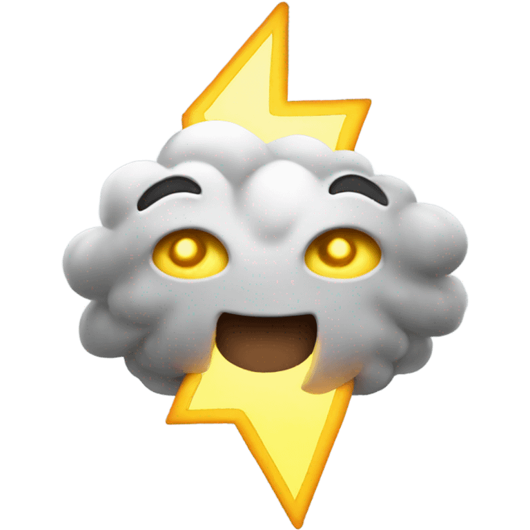 lightning with a smiling face emoji