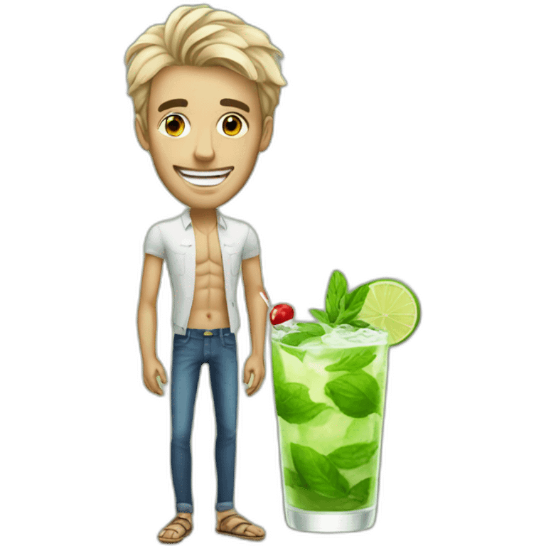 Skinny Man with mojito emoji