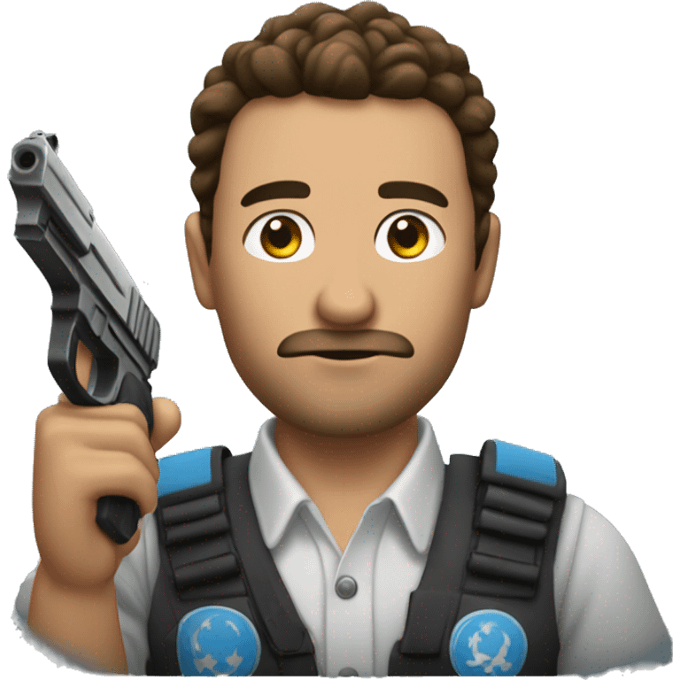 Un hombre con una pistola emoji