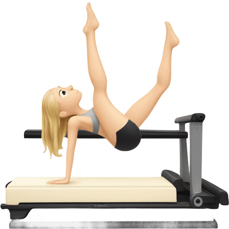 White Girl on Reformer pilates machine emoji