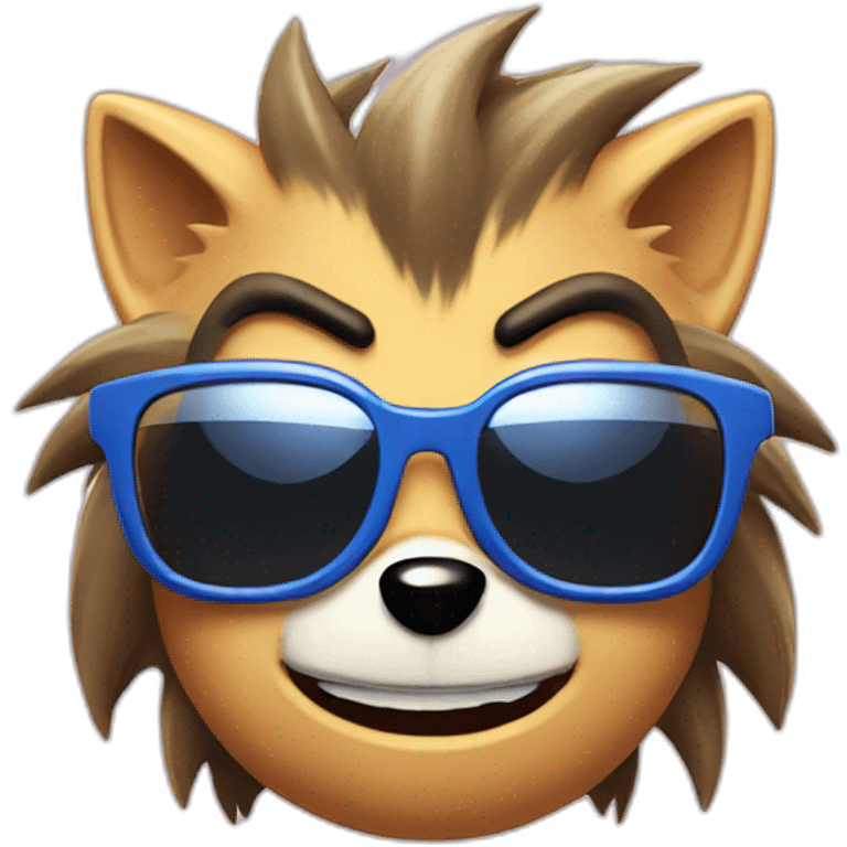 sonic the hedgehog with badass glasses emoji