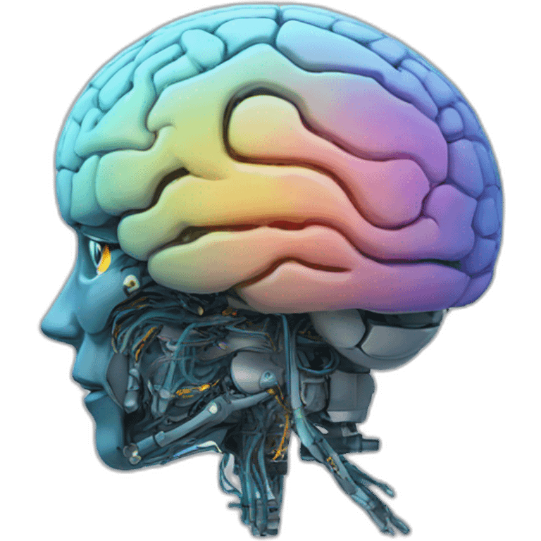 AI  robot brain profile  emoji