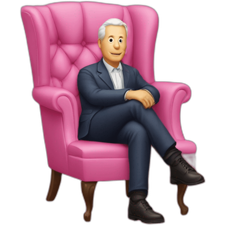 Robert Wilson Scott sitting on pink chair emoji