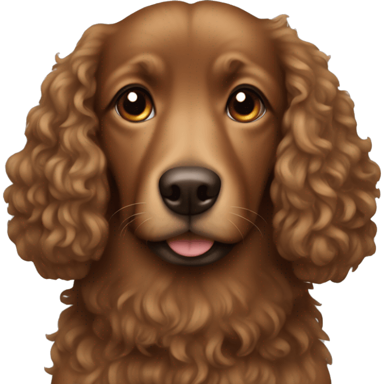 brown dog with curly hair emoji