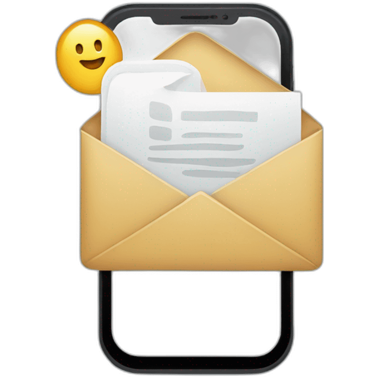 a cell phone sending email emoji