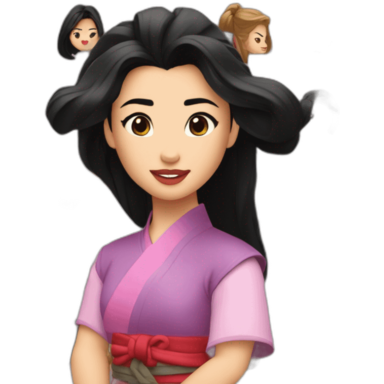 mulan contandose el cabello emoji