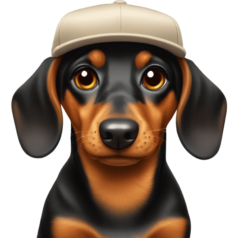 Daschund with a cap emoji