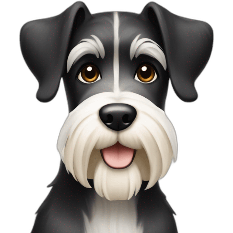 big schnauzer black white and beige emoji