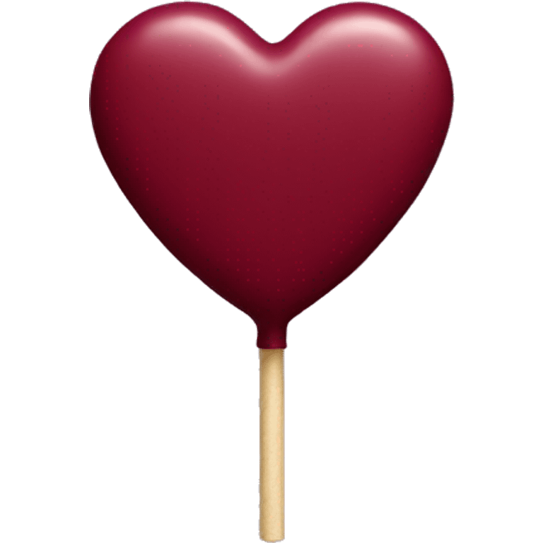 Burgundy heart lollipop emoji