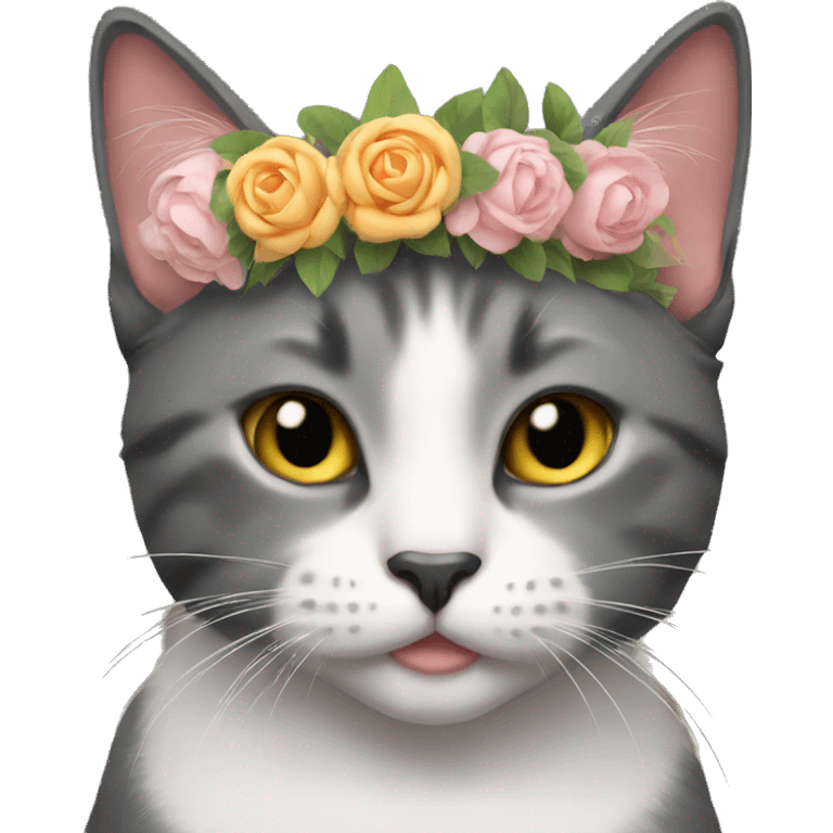 cat wearing a flower crown emoji