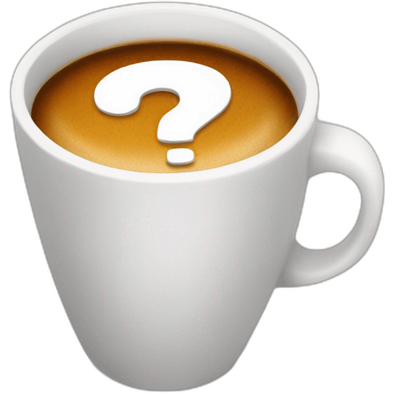 coffee cup with question mark emoji