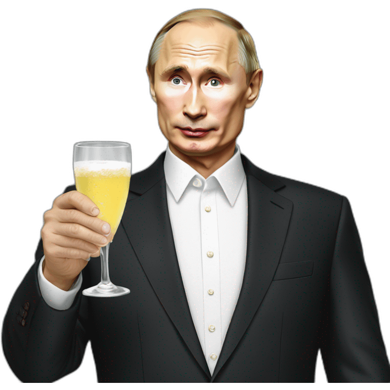 Vladimir putin drink a champaign emoji