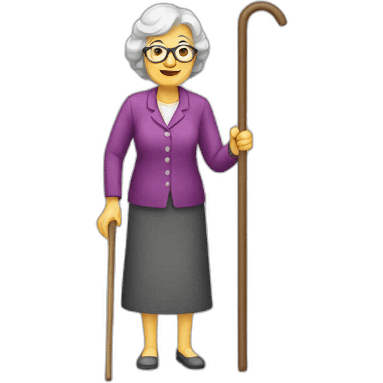 senior woman cane user emoji