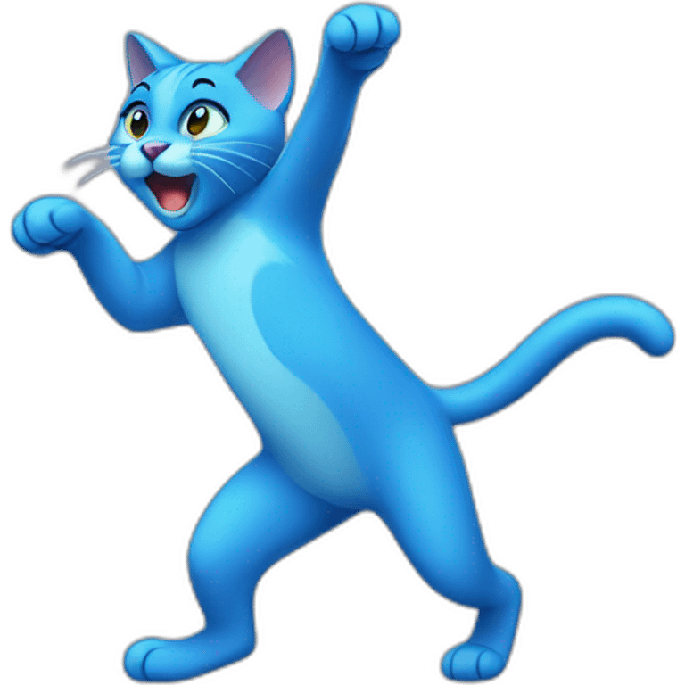 Blue Cat dancing emoji