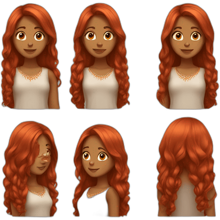 Short indian girl with long red hair emoji