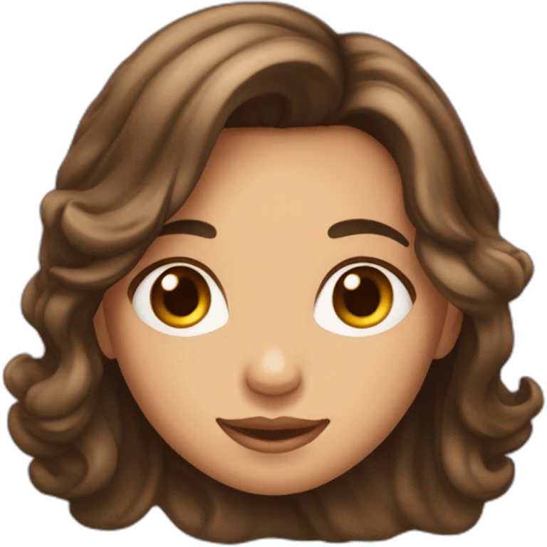 Fille au cheveux brune chatin fonceé emoji