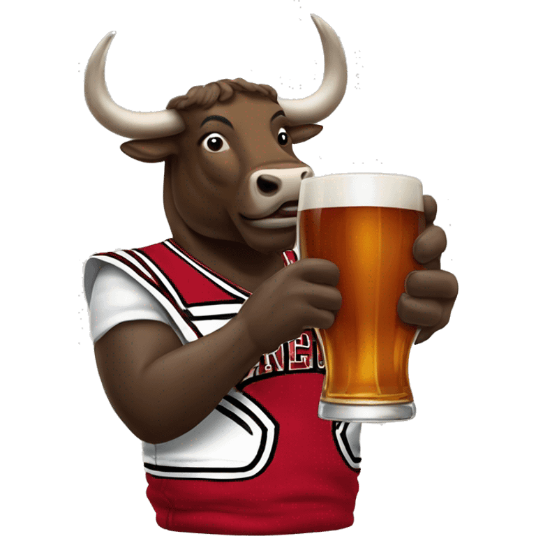 Chicago Bull drinking Hennessy  emoji