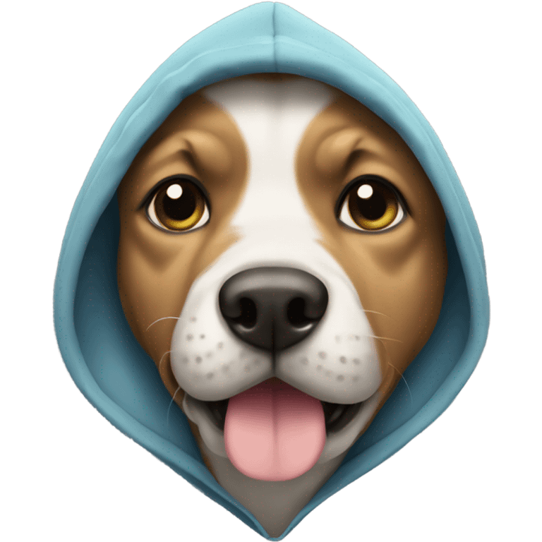 Dog wearing a hoodie emoji