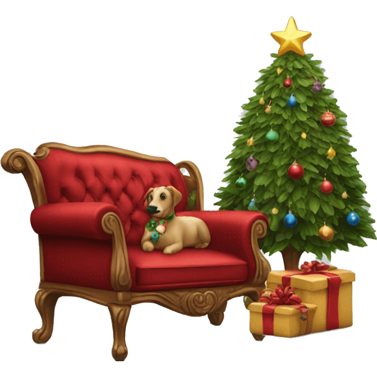 realistic Christmas sofa emoji