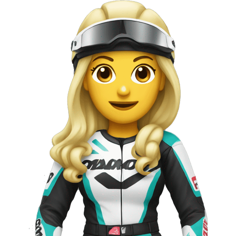 Blonde motocross women emoji