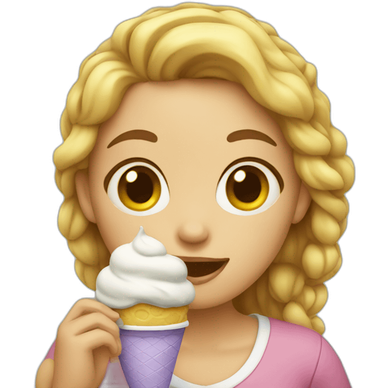 Girl eating ice cream emoji